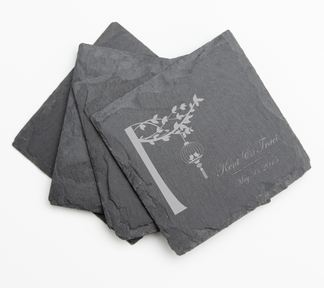 Personalized Slate Coasters Engraved Slate Coaster Set DESIGN 32 SCS-032
