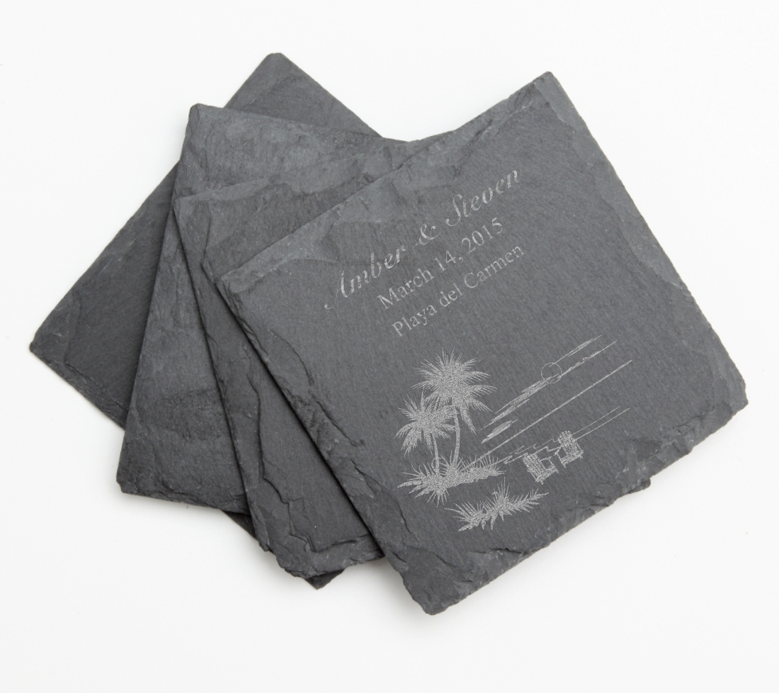 Personalized Slate Coasters Engraved Slate Coaster Set DESIGN 33 SCS-033