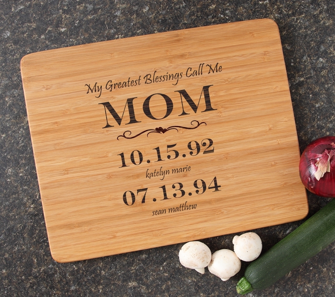 Engraved Bamboo Cutting Board Personalized 15x12 DESIGN 38 CBB-038