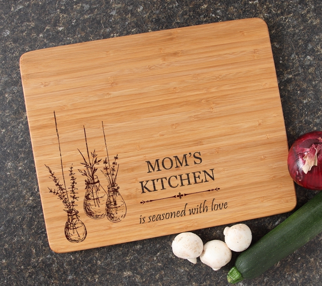 Engraved Bamboo Cutting Board Personalized 15x12 DESIGN 37 CBB-037