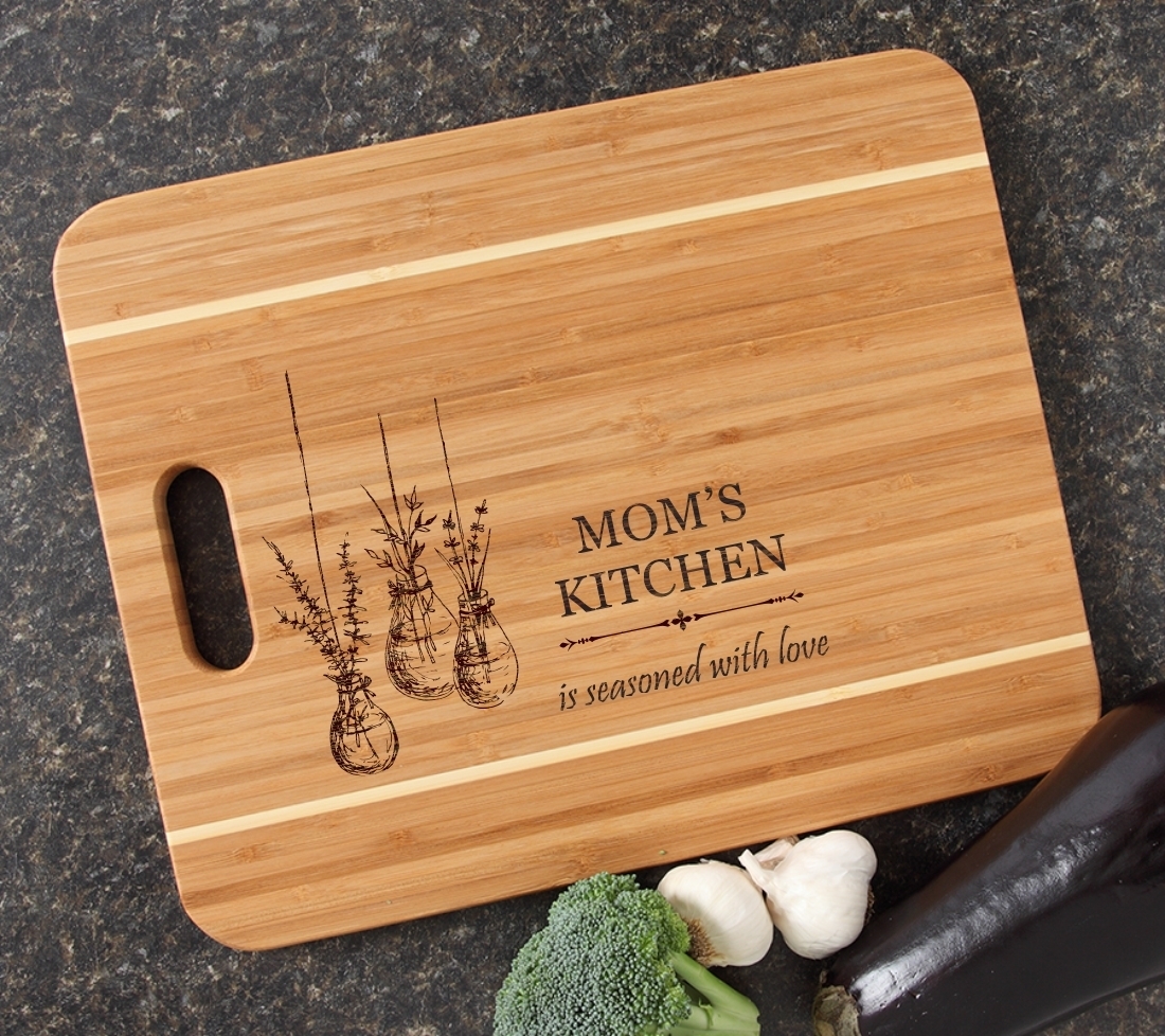 Personalized Cutting Board Engraved 15x12 Handle DESIGN 37 CBA-037