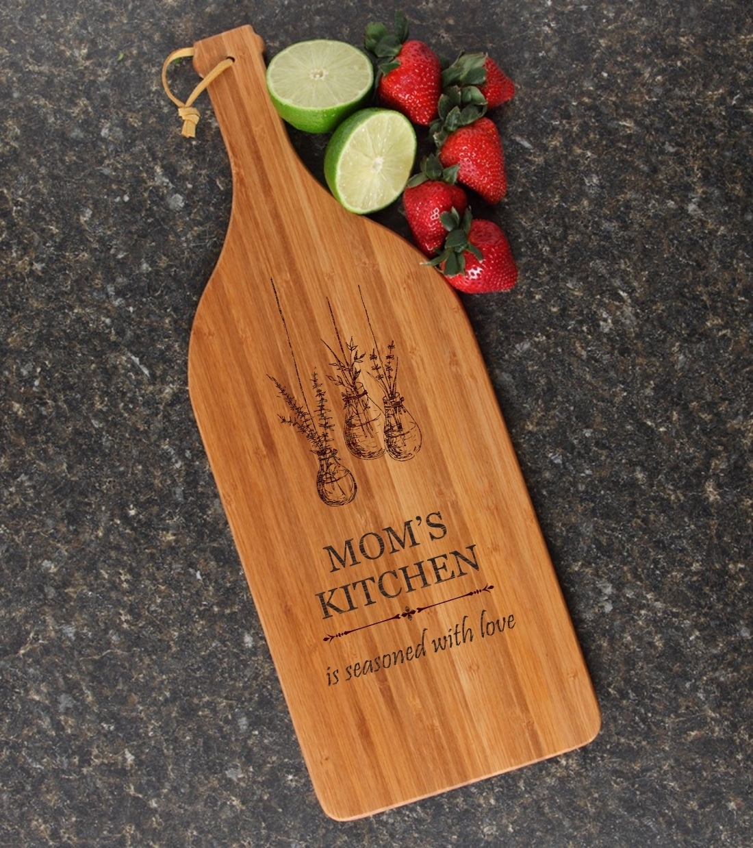 Personalized Cutting Board Engraved Bamboo 16 x 5 DESIGN 37 CBD-037