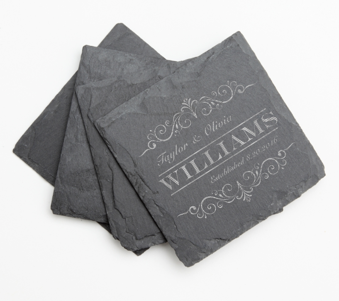 Personalized Slate Coasters Engraved Slate Coaster Set DESIGN 34 SCS-034