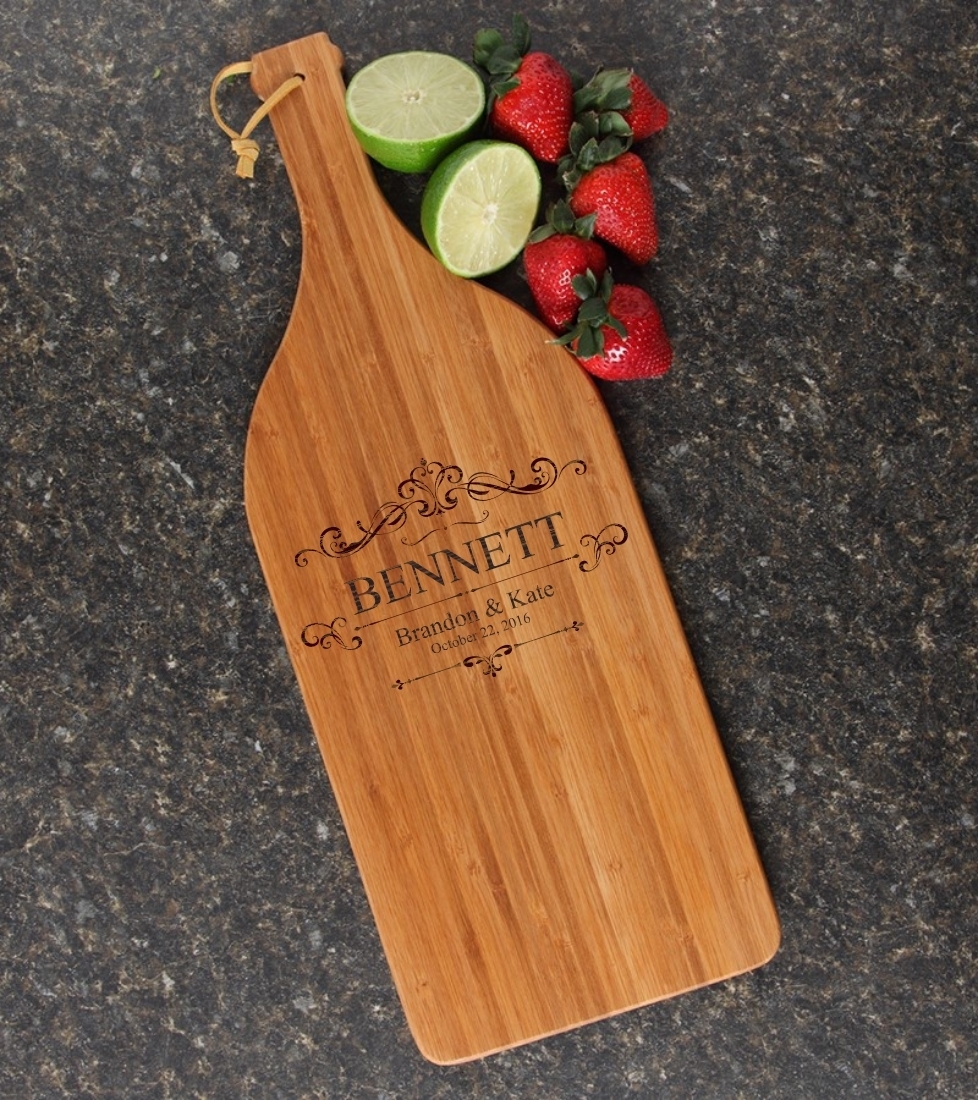 Personalized Cutting Board Engraved Bamboo 16 x 5 DESIGN 35 CBD-035
