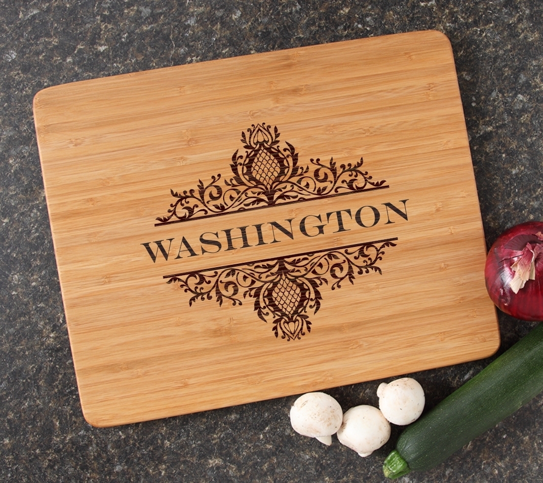 Engraved Bamboo Cutting Board Personalized 15x12 DESIGN 36 CBB-036