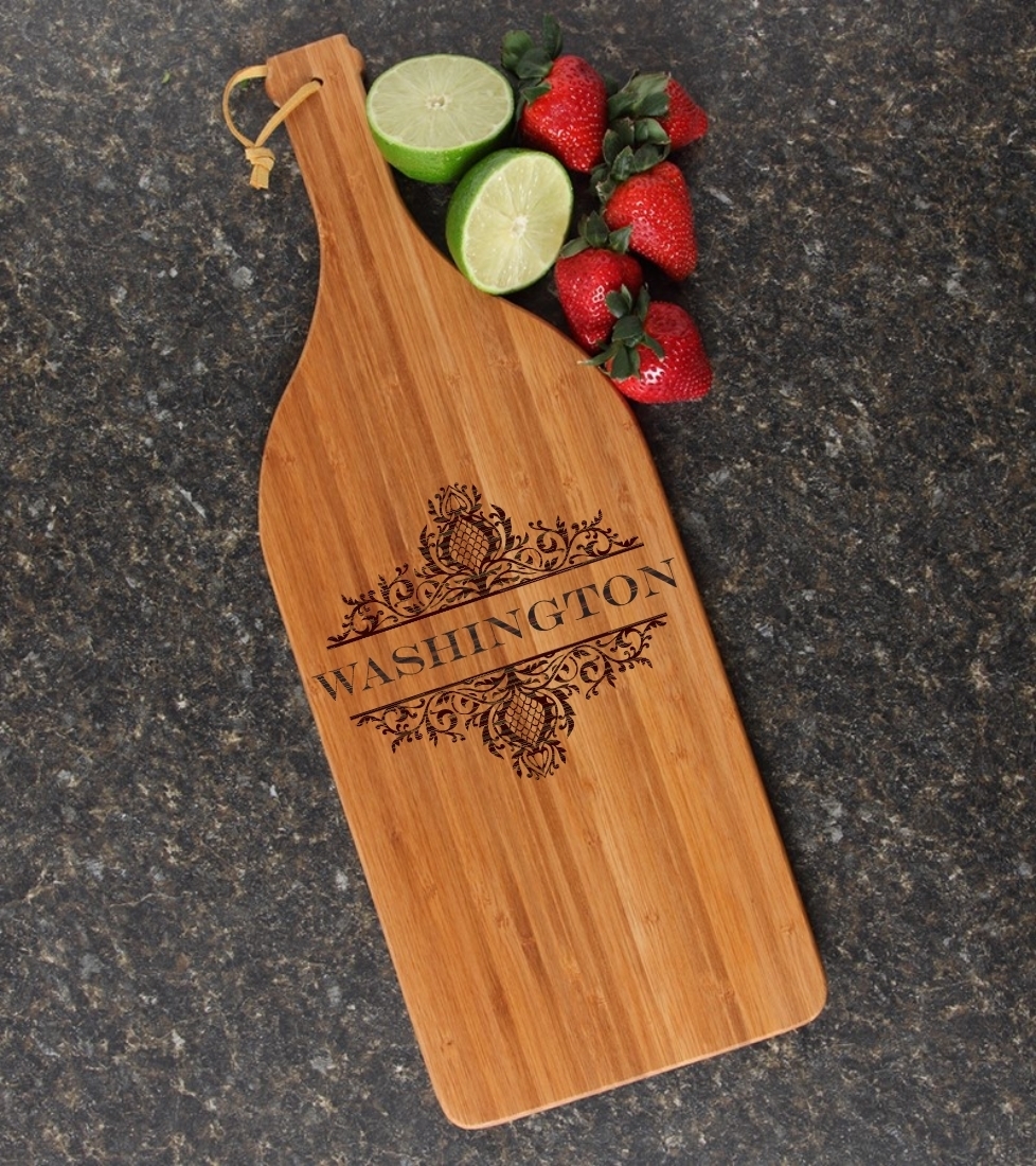 Personalized Cutting Board Engraved Bamboo 16 x 5 DESIGN 36 CBD-036