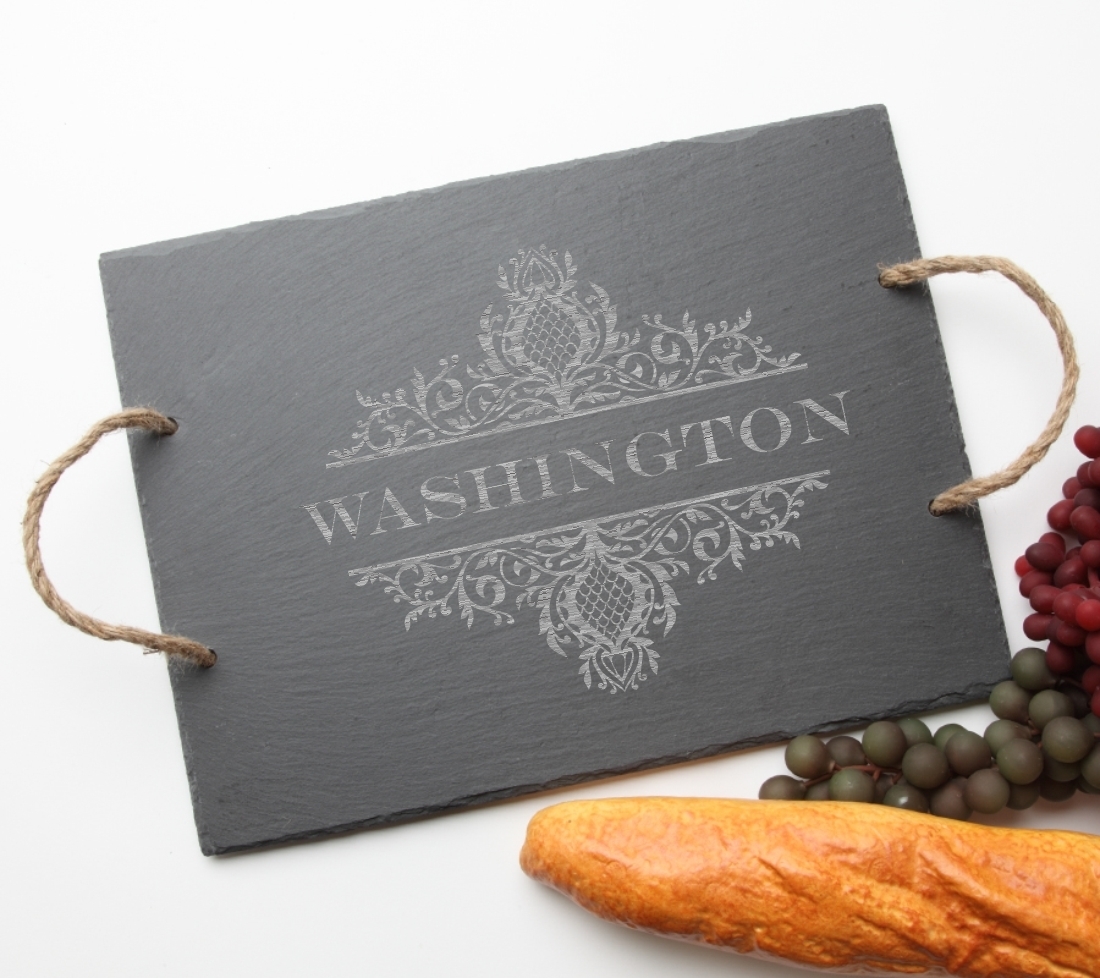 Personalized Slate Serving Tray Rope 15 x 12 DESIGN 36 SST-036