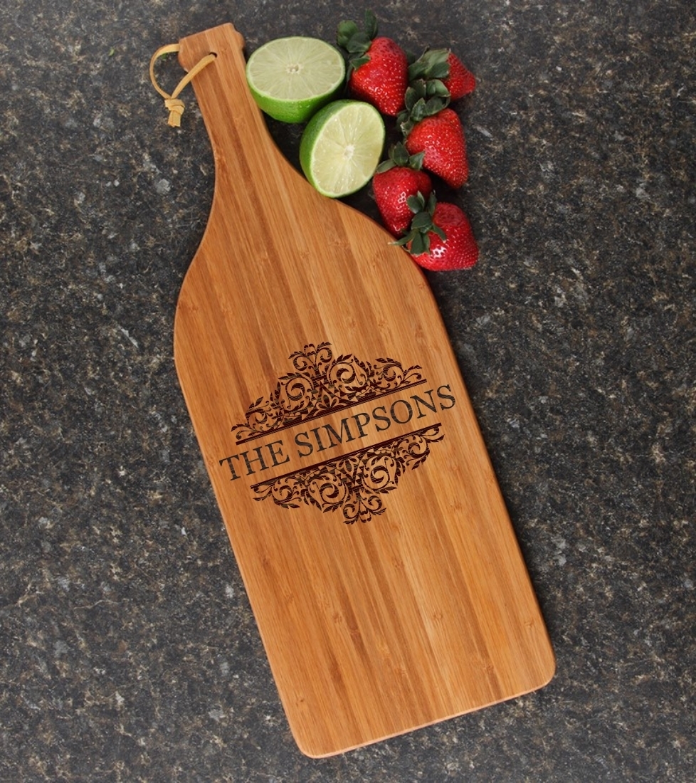 Personalized Cutting Board Engraved Bamboo 16 x 5 DESIGN 39 CBD-039