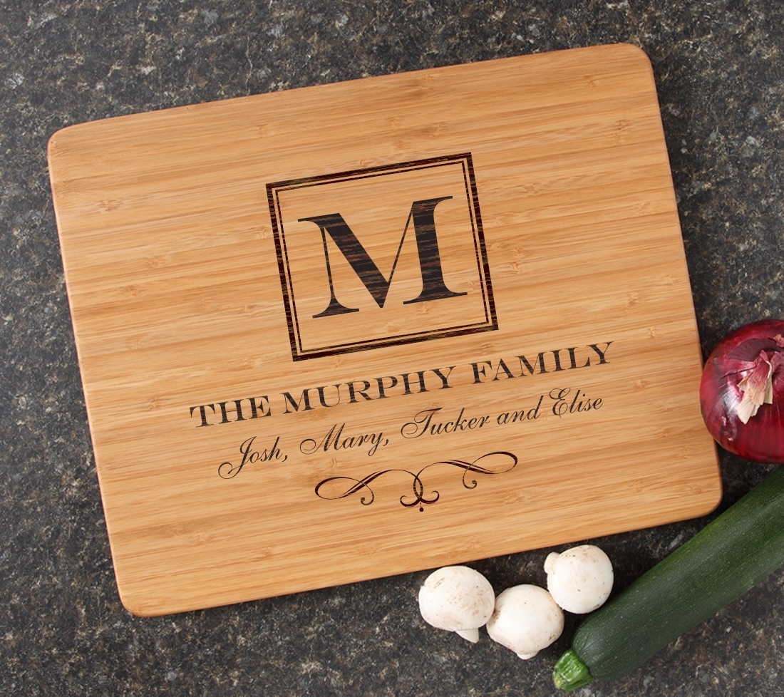 Engraved Bamboo Cutting Board Personalized 15x12 DESIGN 41 CBB-041