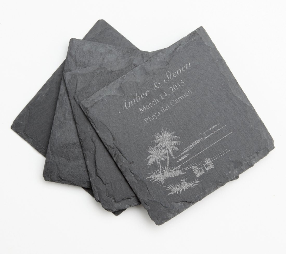 Personalized Cheese Board Slate and Bamboo 19 x 9 DESIGN 33