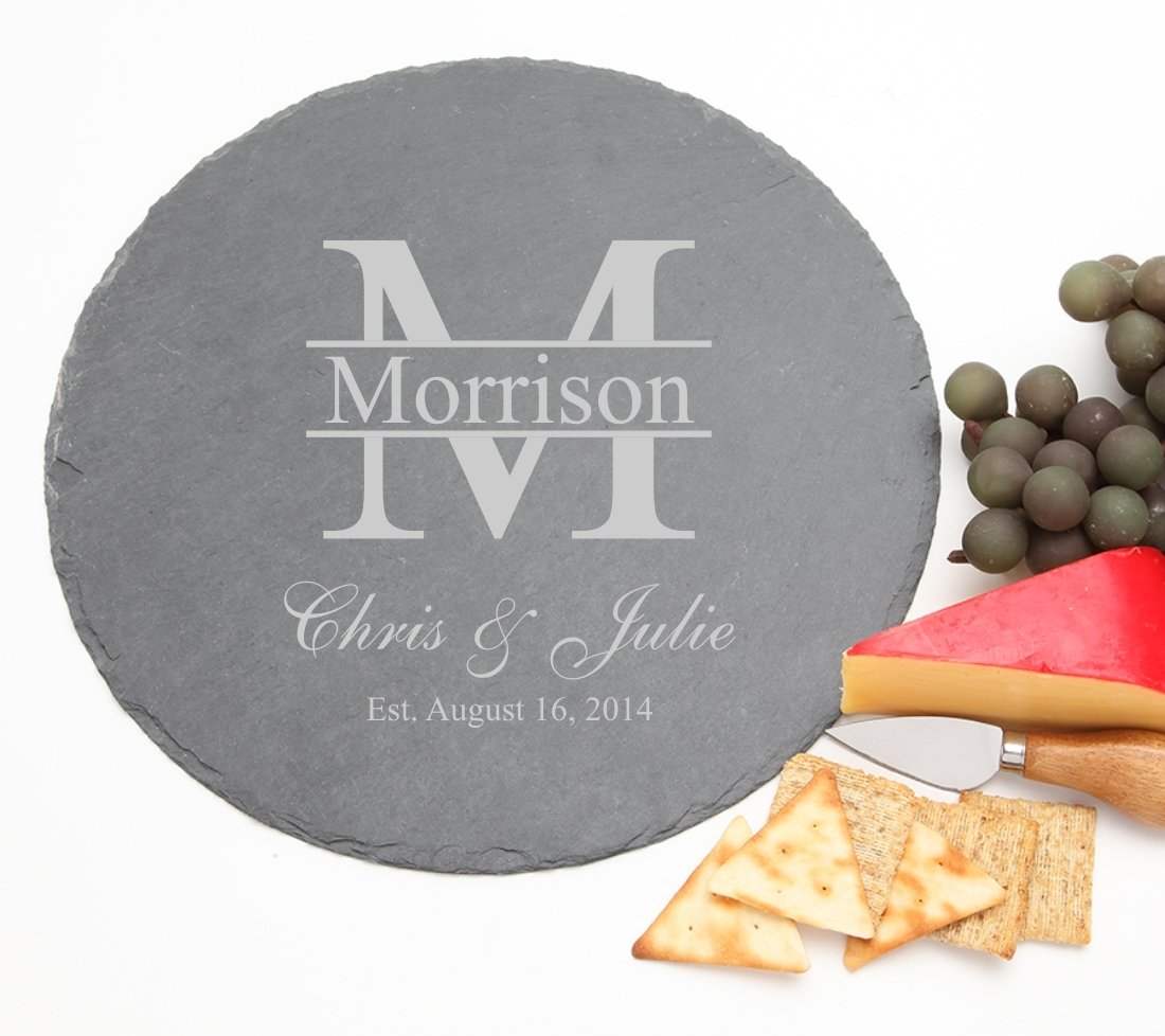 Personalized Slate Cheese Board Round 12 x 12 DESIGN 24 SCBR-024