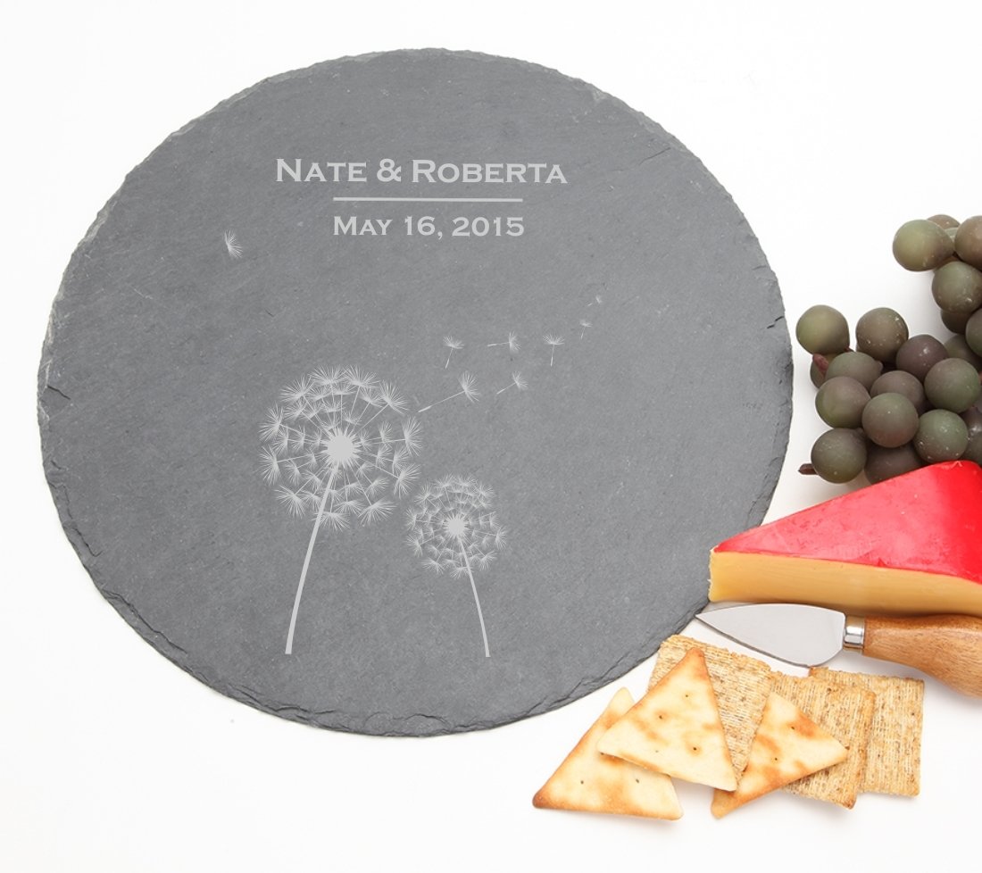 Personalized Slate Cheese Board Round 12 x 12 DESIGN 28 SCBR-028