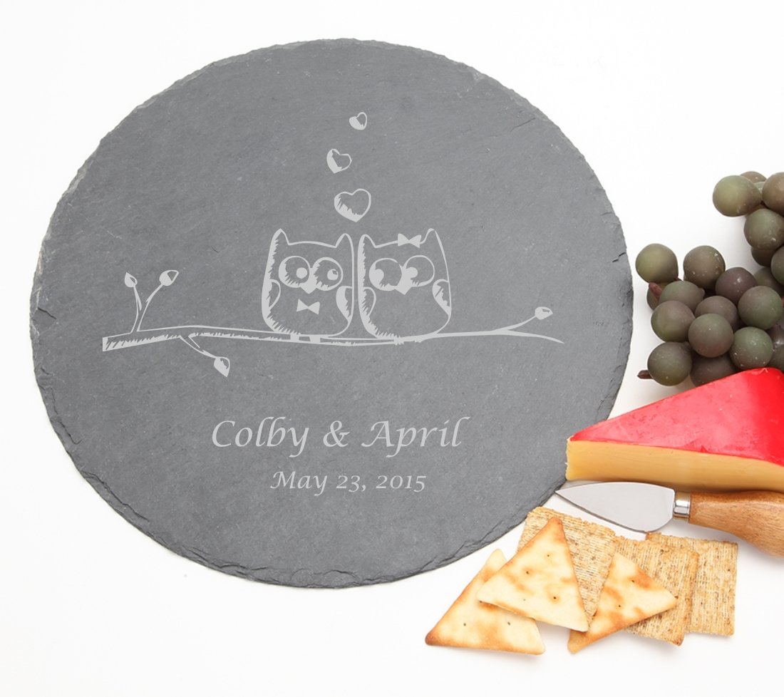 Personalized Slate Cheese Board Round 12 x 12 DESIGN 29 SCBR-029
