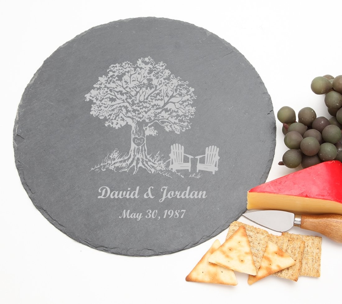 Personalized Slate Cheese Board Round 12 x 12 DESIGN 31 SCBR-031