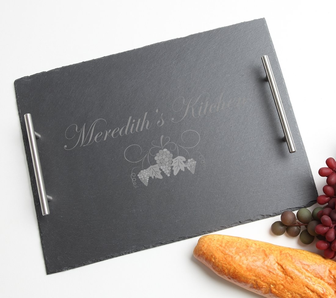 Personalized Slate Serving Tray Stainless 15 x 12 DESIGN 40 SSTS-040