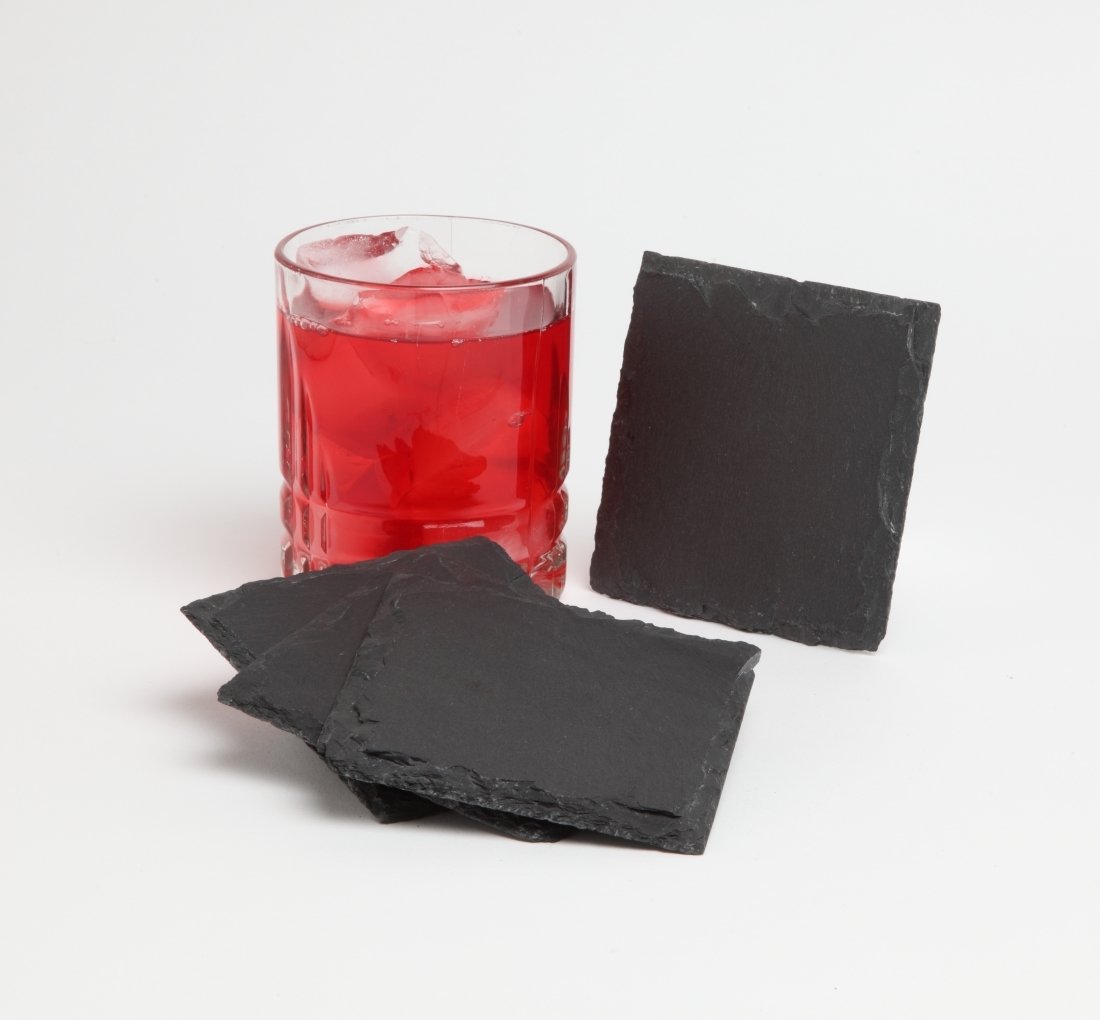 Personalized Slate Coasters Custom Engraved Slate Coaster Set 4 x 4