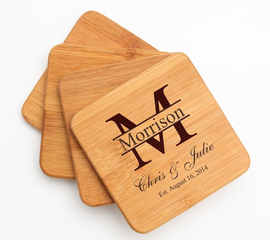 Engraved Bamboo Coasters