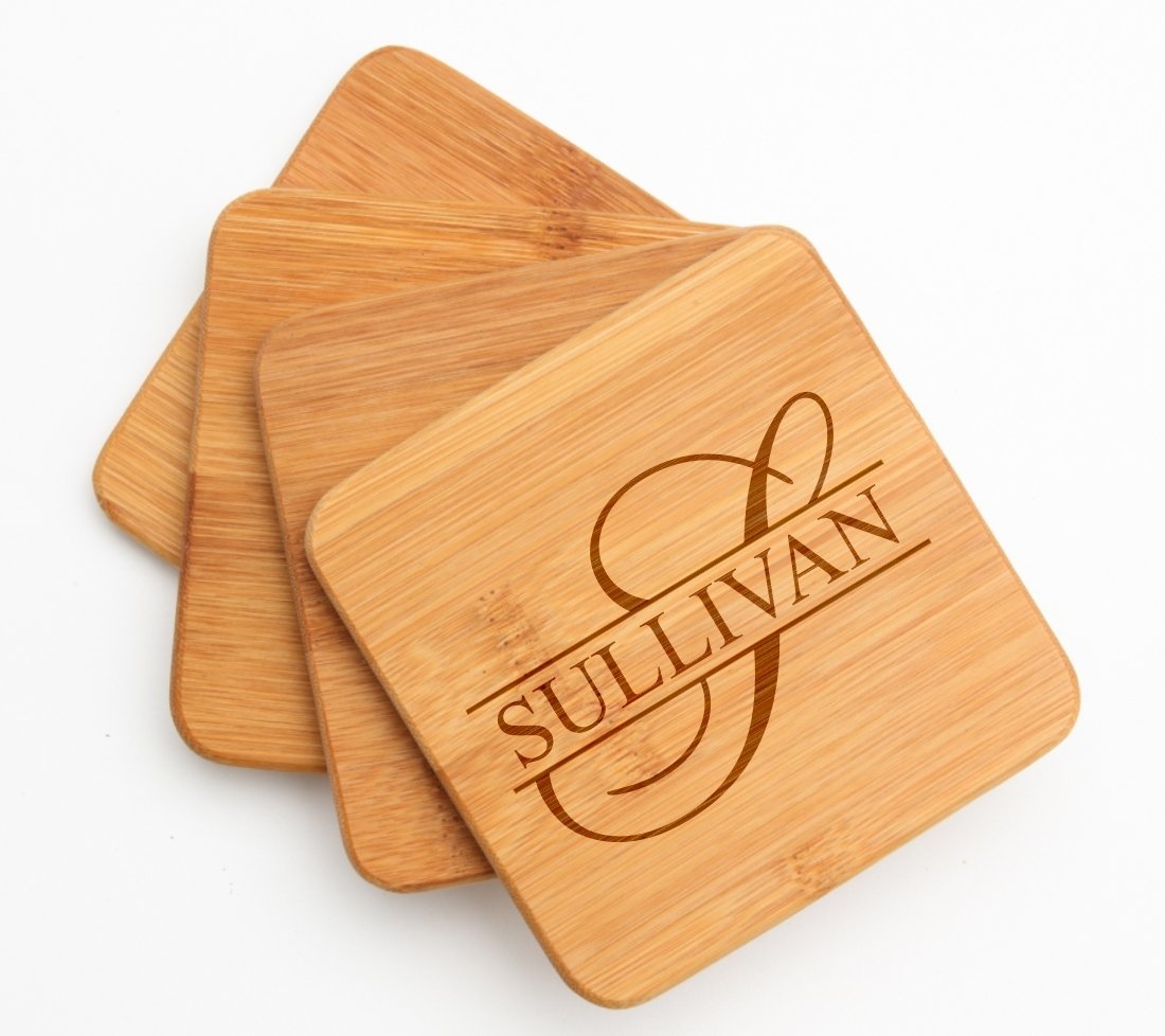 Engraved Bamboo Coasters