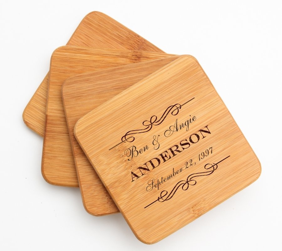 Engraved Bamboo Coasters