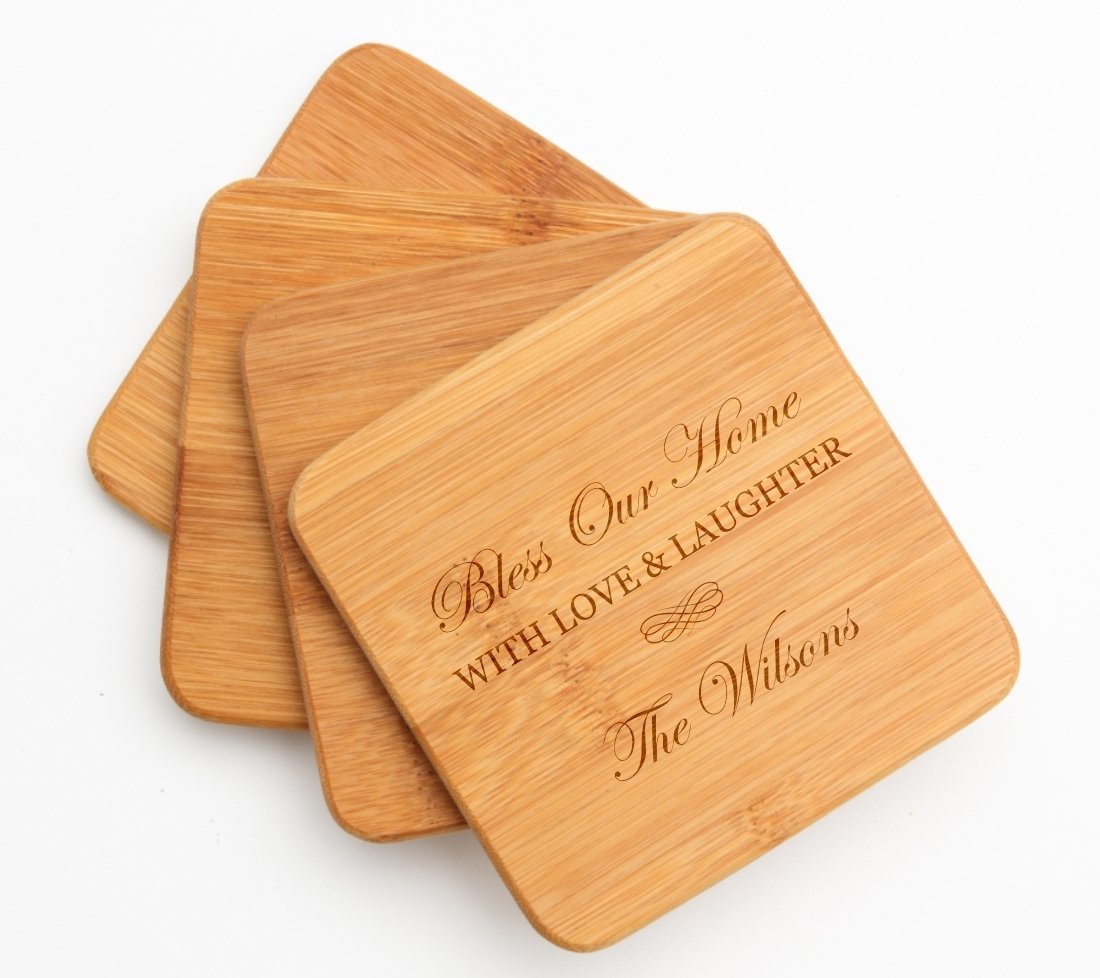 Personalized Bamboo Coasters