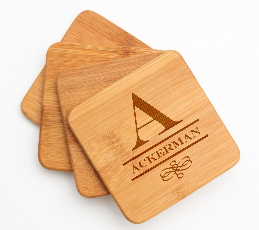 Engraved Bamboo Coasters