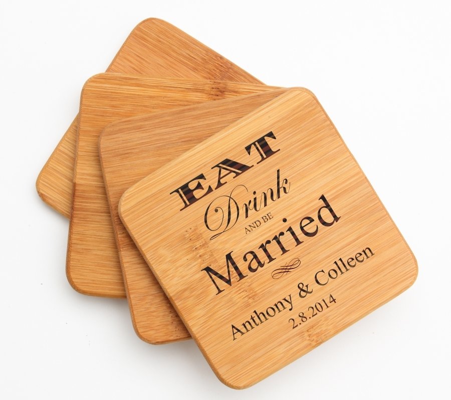 Engraved Bamboo Coasters