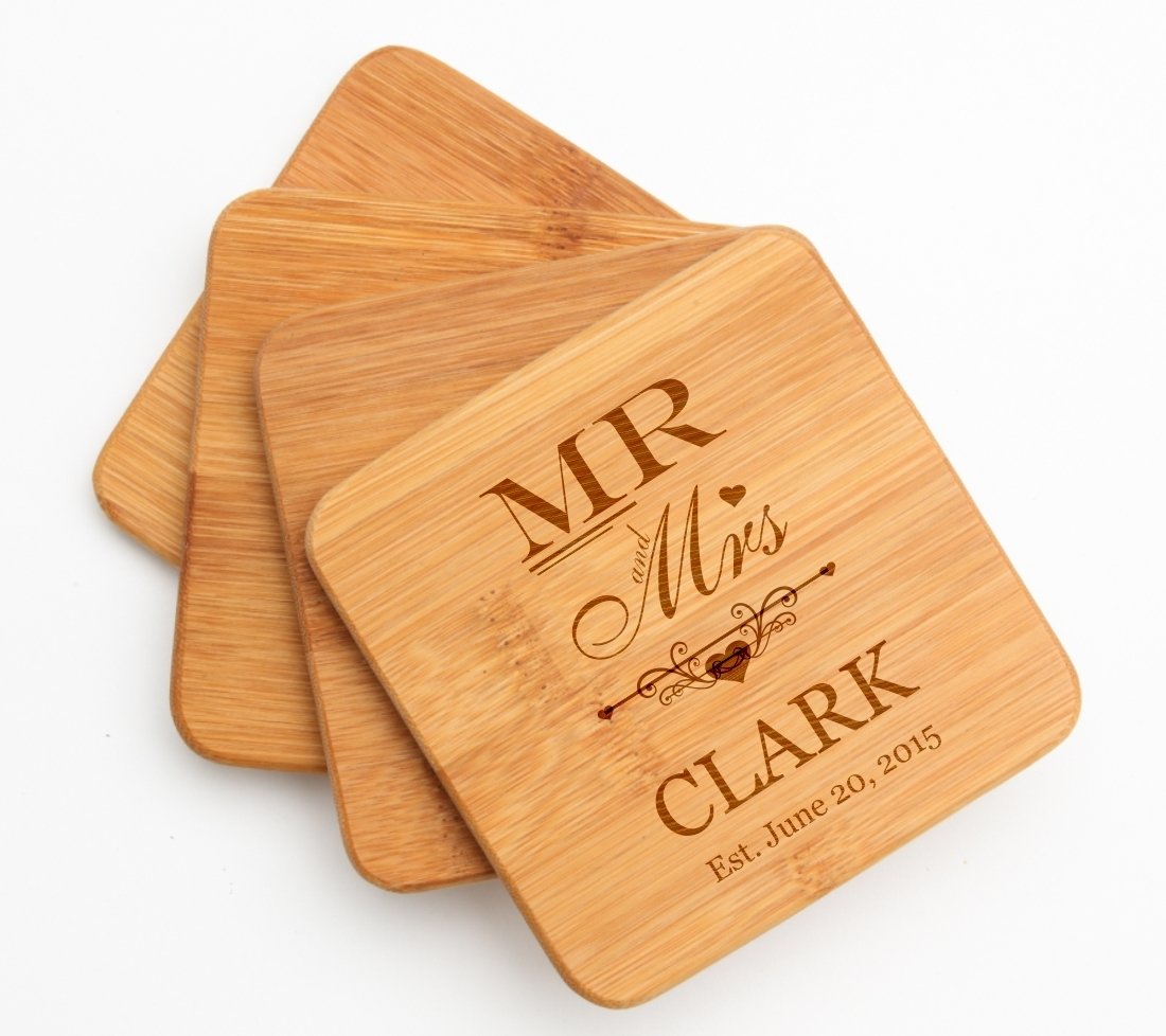 Engraved Bamboo Coasters
