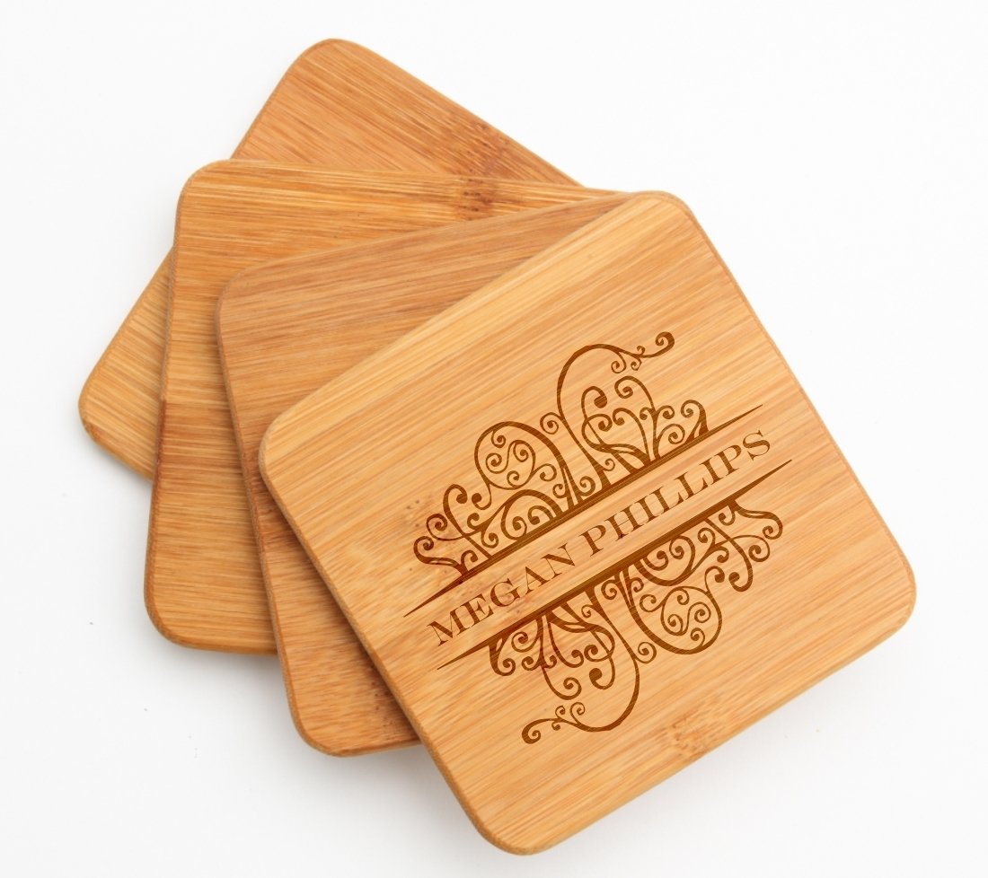 Personalized Bamboo Cutting Board Engraved 12 x 8 DESIGN 4
