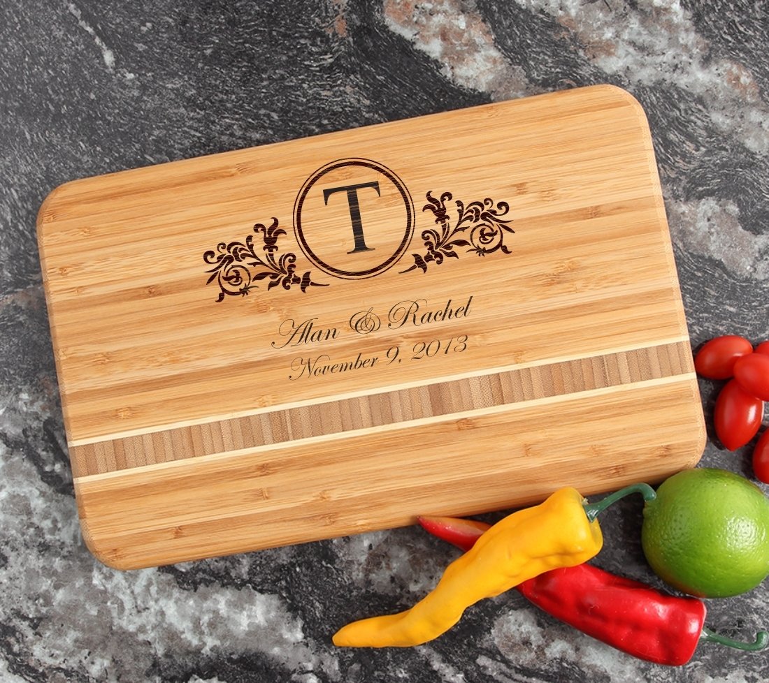 Personalized Bamboo Cutting Board Engraved 12 x 8 DESIGN 15 CBE-015