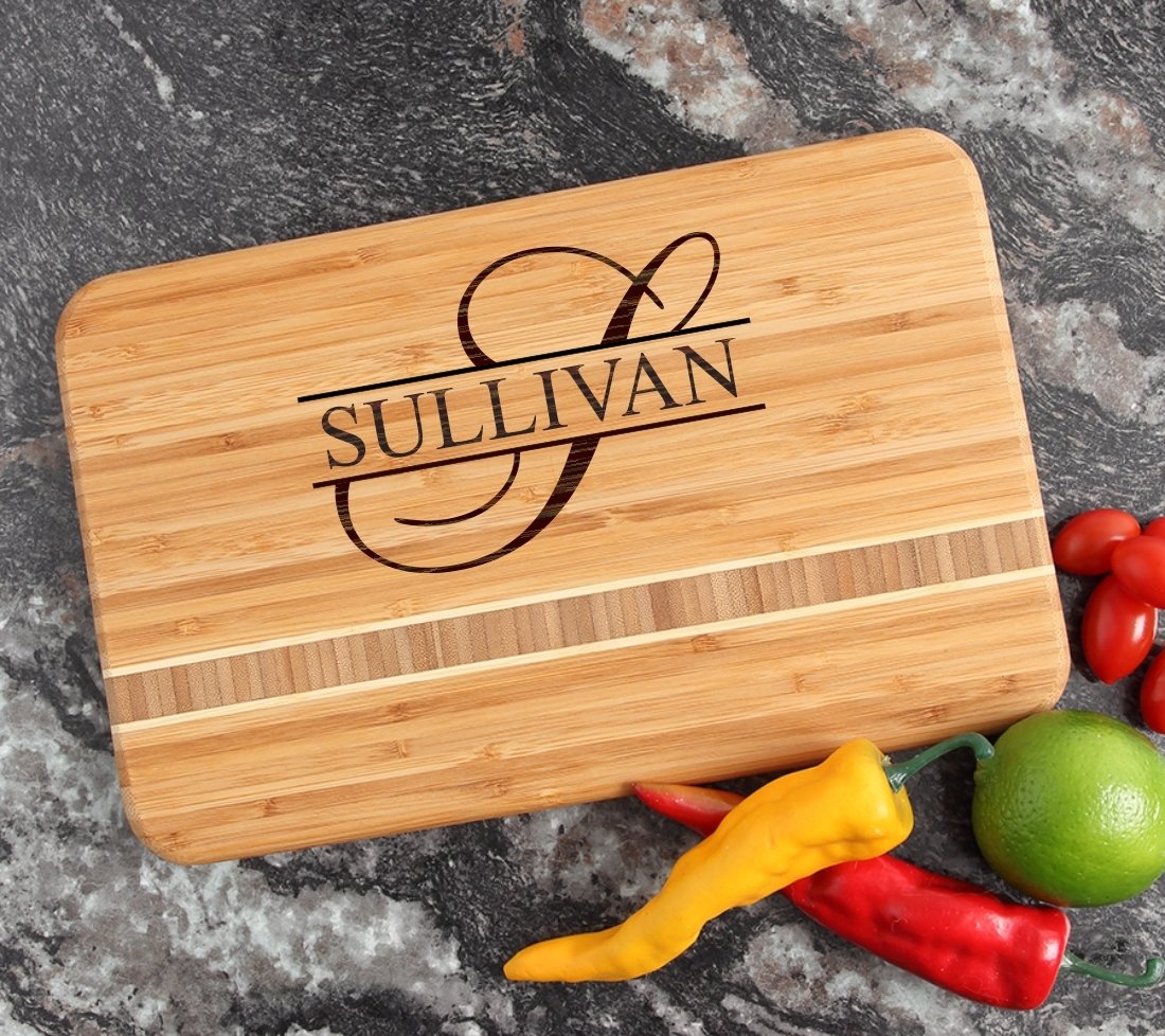 Personalized Bamboo Cutting Board Engraved 12 x 8 DESIGN 25 CBE-025