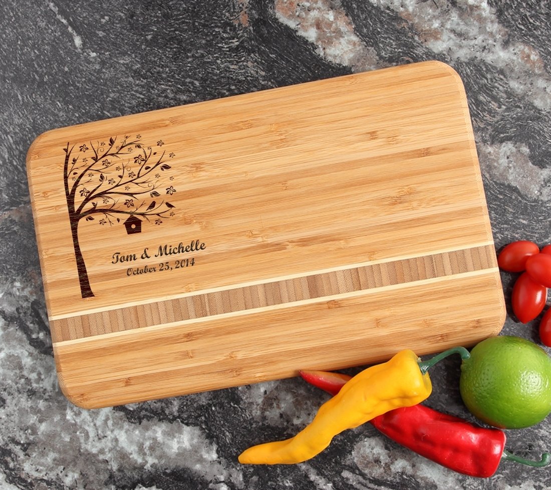 Personalized Bamboo Cutting Board Engraved 12 x 8 DESIGN 27 CBE-027