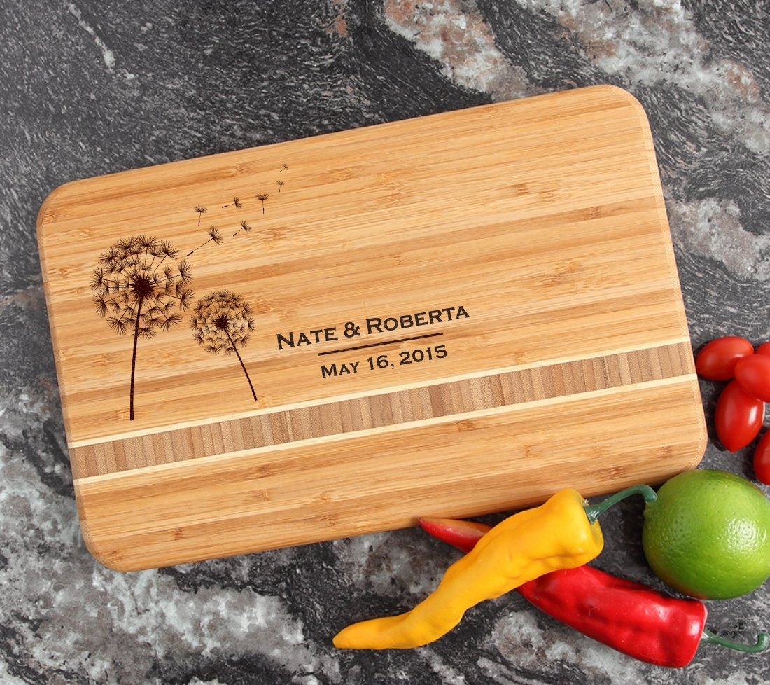 Personalized Bamboo Cutting Board Engraved 12 x 8 DESIGN 28 CBE-028