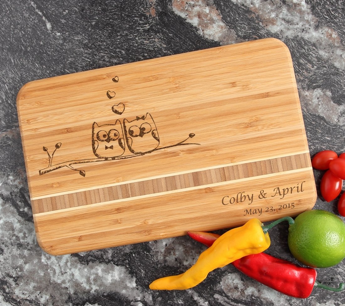Personalized Bamboo Cutting Board Engraved 12 x 8 DESIGN 29 CBE-029