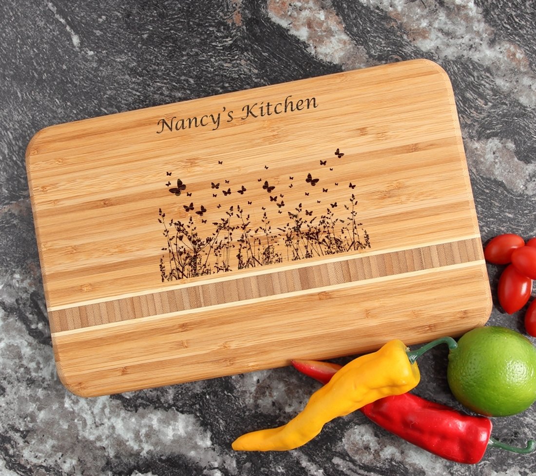 Personalized Bamboo Cutting Board Engraved 12 x 8 DESIGN 30 CBE-030