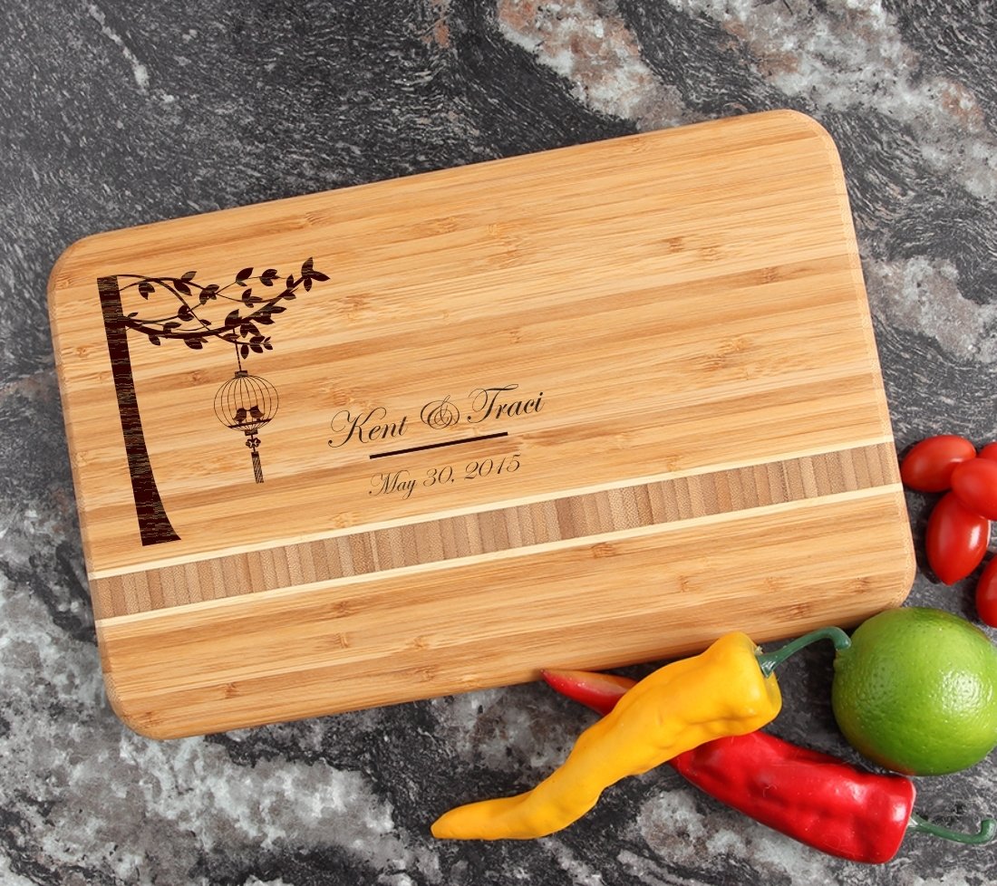 Personalized Bamboo Cutting Board Engraved 12 x 8 DESIGN 32 CBE-032