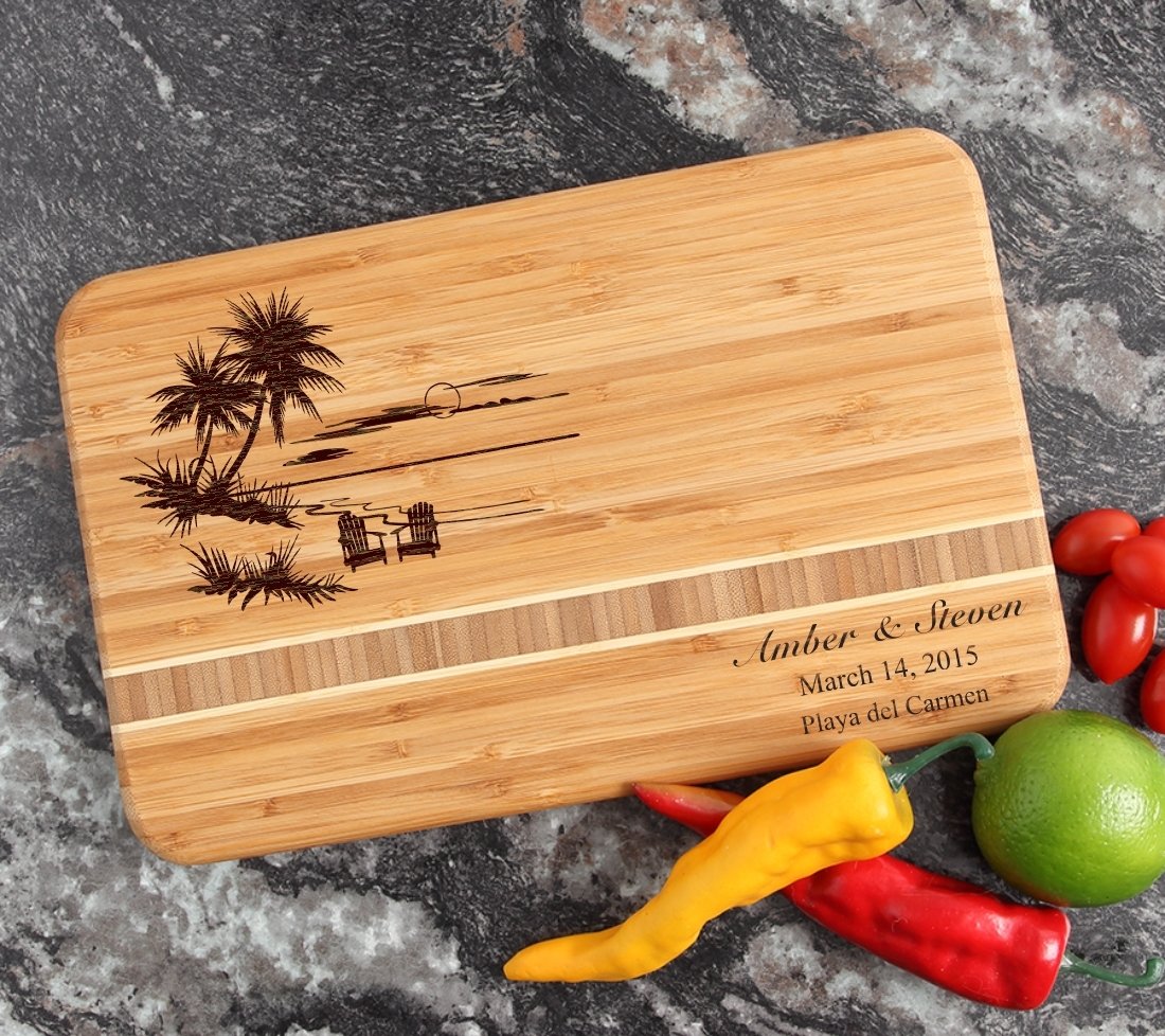 Personalized Bamboo Cutting Board Engraved 12 x 8 DESIGN 33 CBE-033