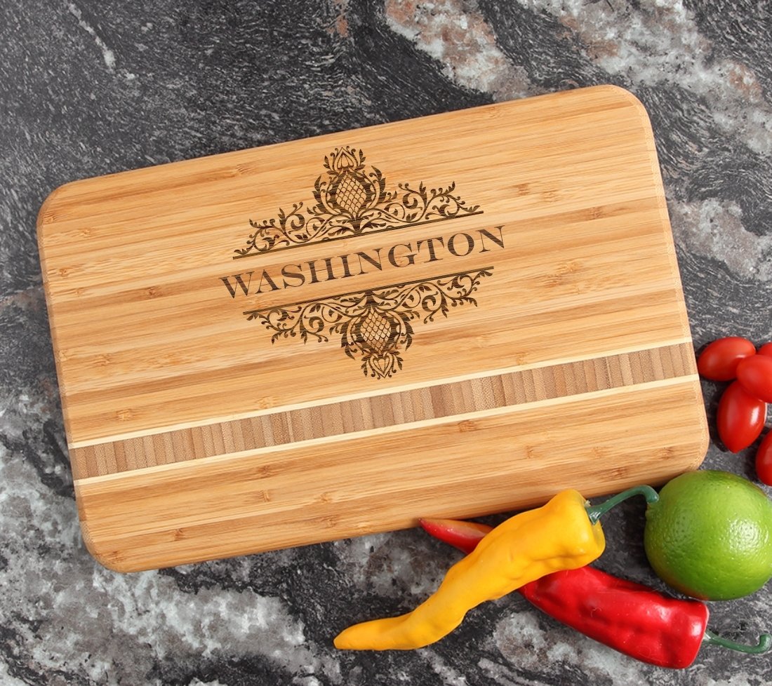Personalized Bamboo Cutting Board Engraved 12 x 8 DESIGN 36 CBE-036