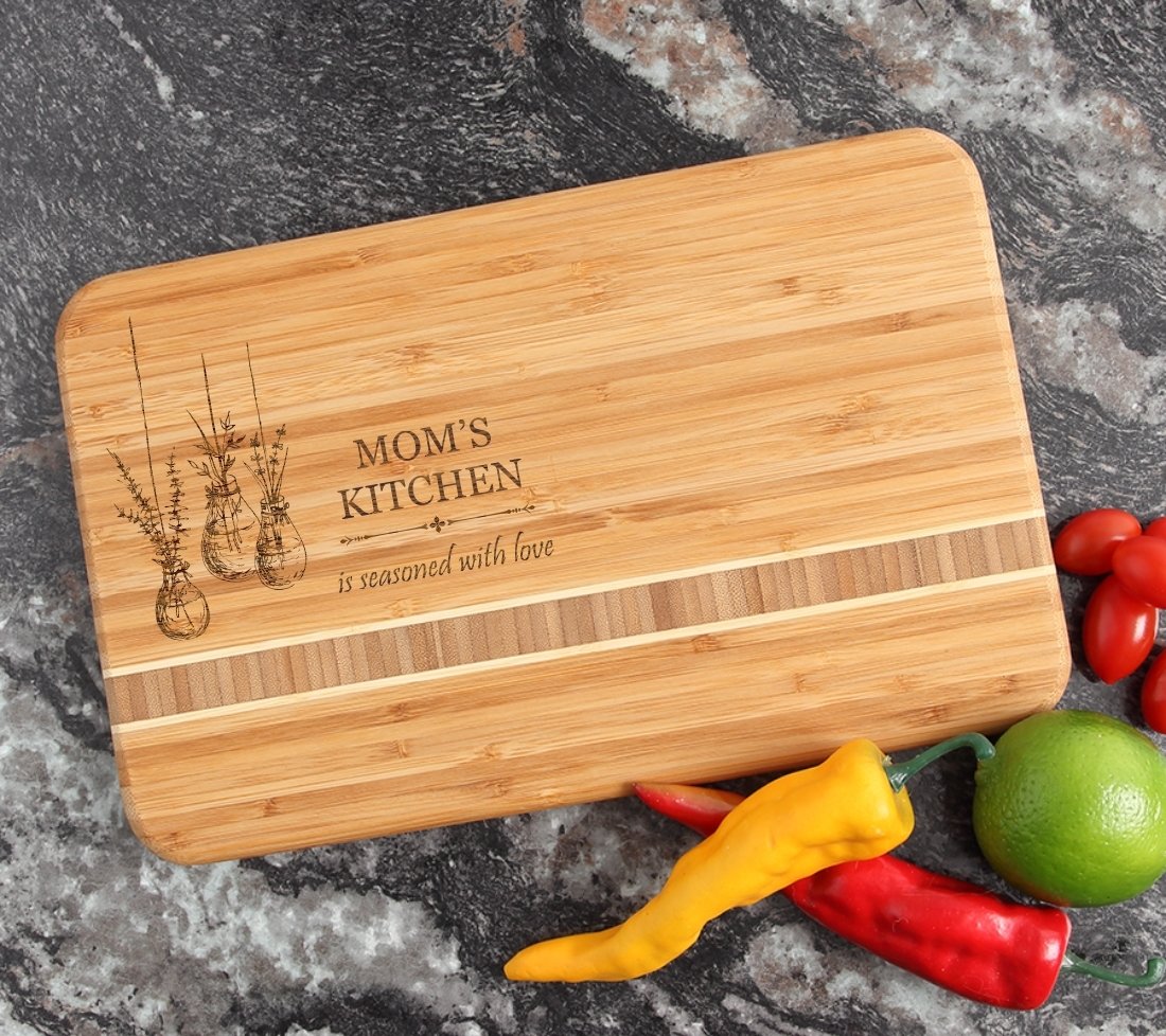 Personalized Bamboo Cutting Board Engraved 12 x 8 DESIGN 37 CBE-037