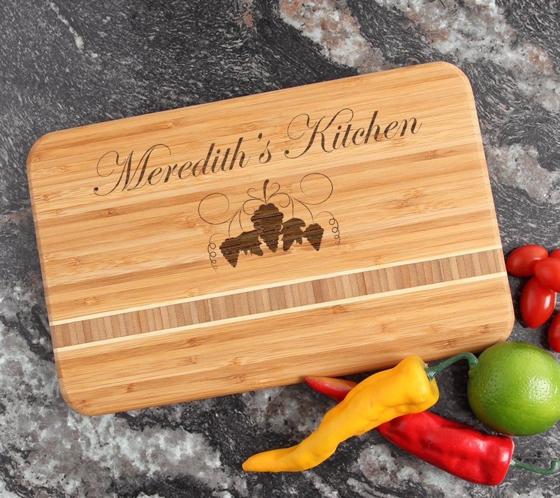 Personalized Bamboo Cutting Board Engraved 12 x 8 DESIGN 40 CBE-040