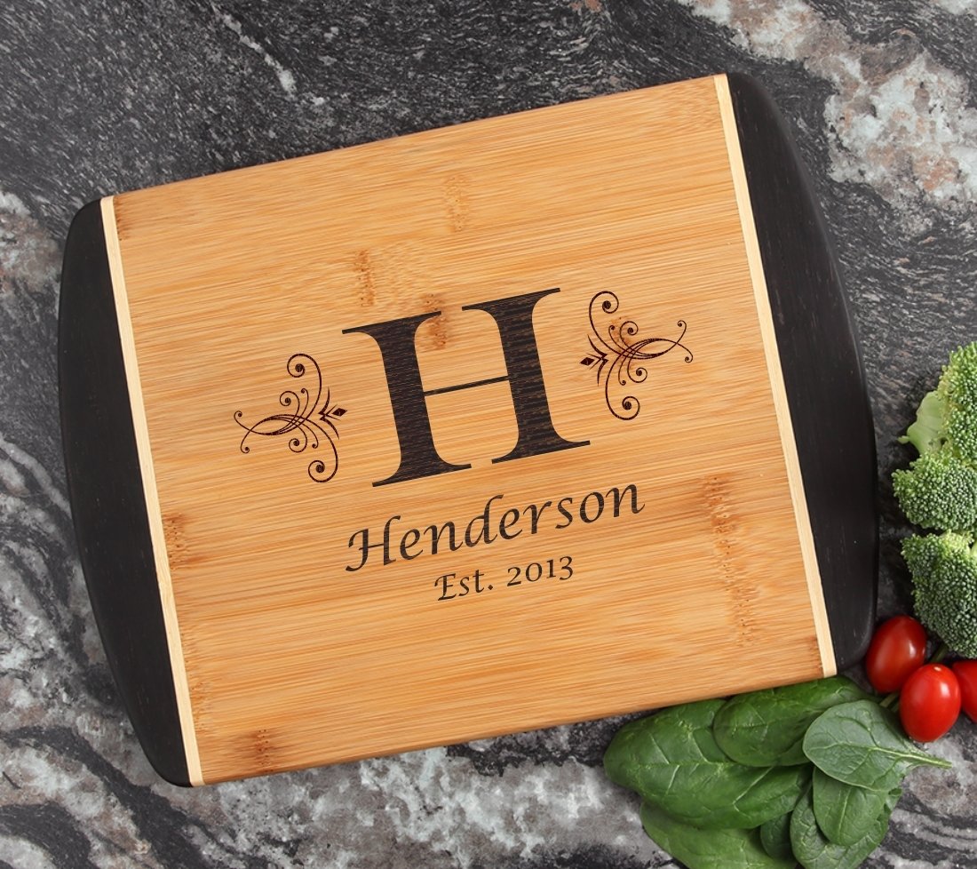Cutting Board Engraved Personalized Bamboo 12 x 9 DESIGN 2 CBI-002