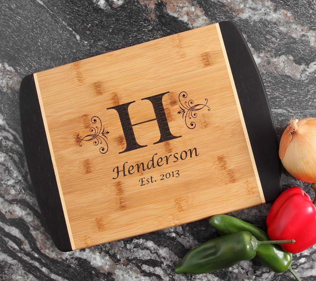 Engraved Cutting Board Personalized Bamboo 15 x 11 DESIGN 2 CBJ-002