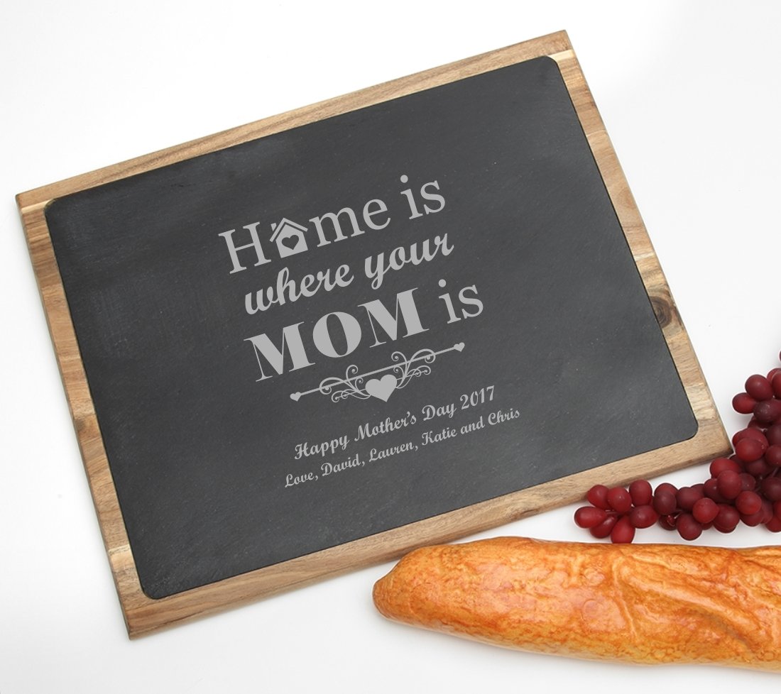 Personalized Cheese Board Slate and Acacia Wood 15 x 12 DESIGN 42 SCBC-042