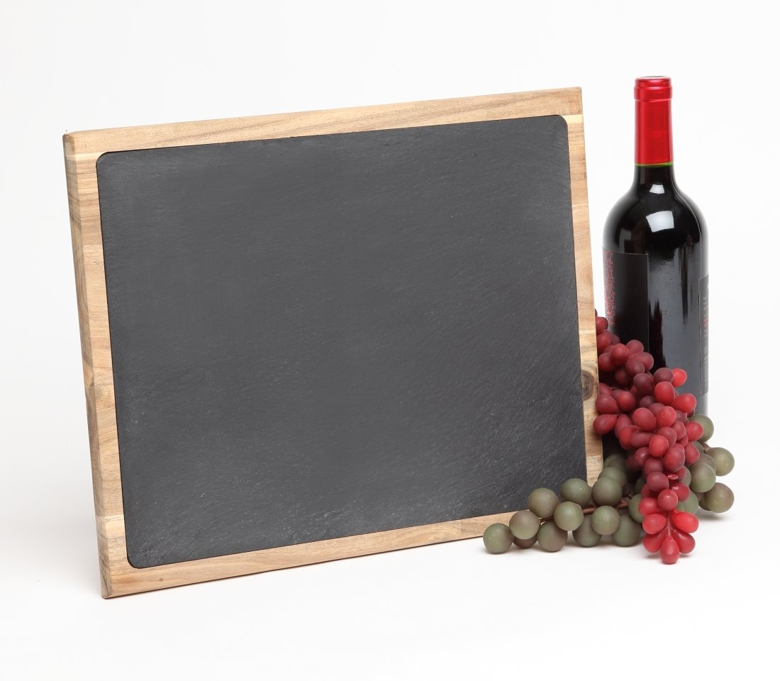 Personalized Cheese Board Slate and Acacia Wood 15 x 12