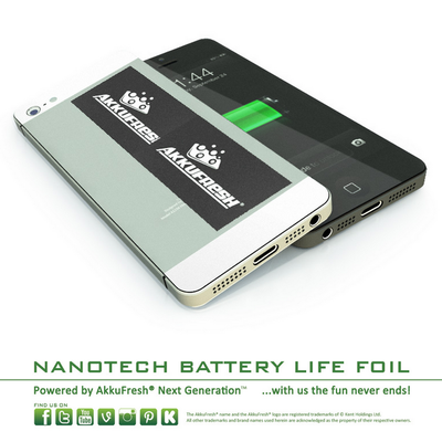 Akkufresh Battery Life Foil - increase battery life! Akkufresh Battery Life Foil - increase battery life!