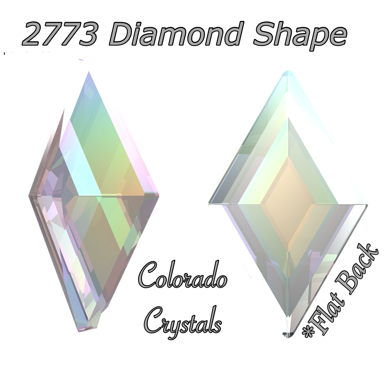 2773 Diamond Shape Crystal AB 5X3mm (nail art size) 2773 Diamond Shape Crystal AB 5X3mm (nail art size)