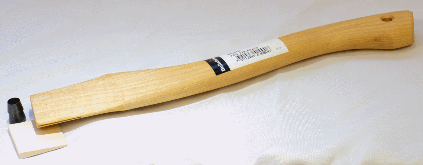 Axe Shaft Curved With Wooden Wedge—Spare Handle YSS 375-50x20 Axe Shaft Curved With Wooden Wedge—Spare Handle YSS 375-50x20