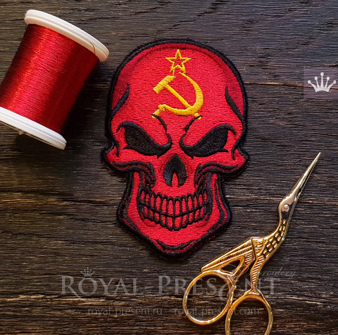 Дизайн машинной вышивки Советский Череп RPE-328