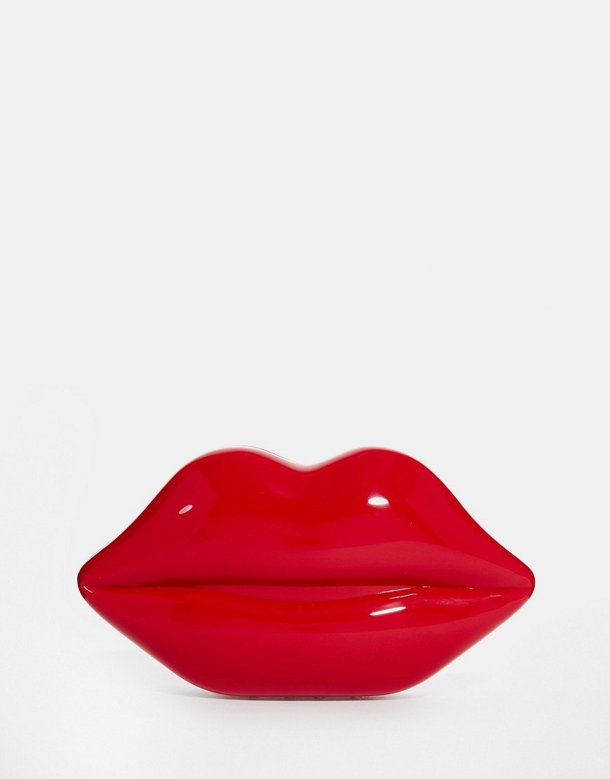 Clutch de labios rojos de Lulu Guinness TN-2300094