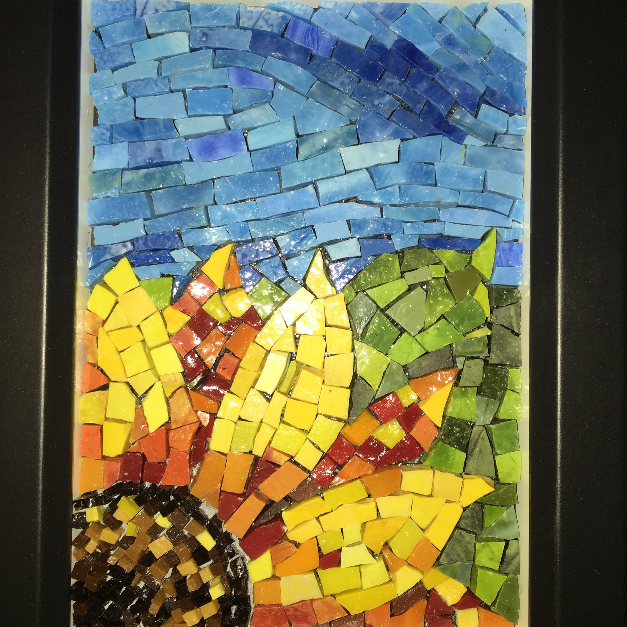 Beautiful Smalti sunflower mosaic 00028