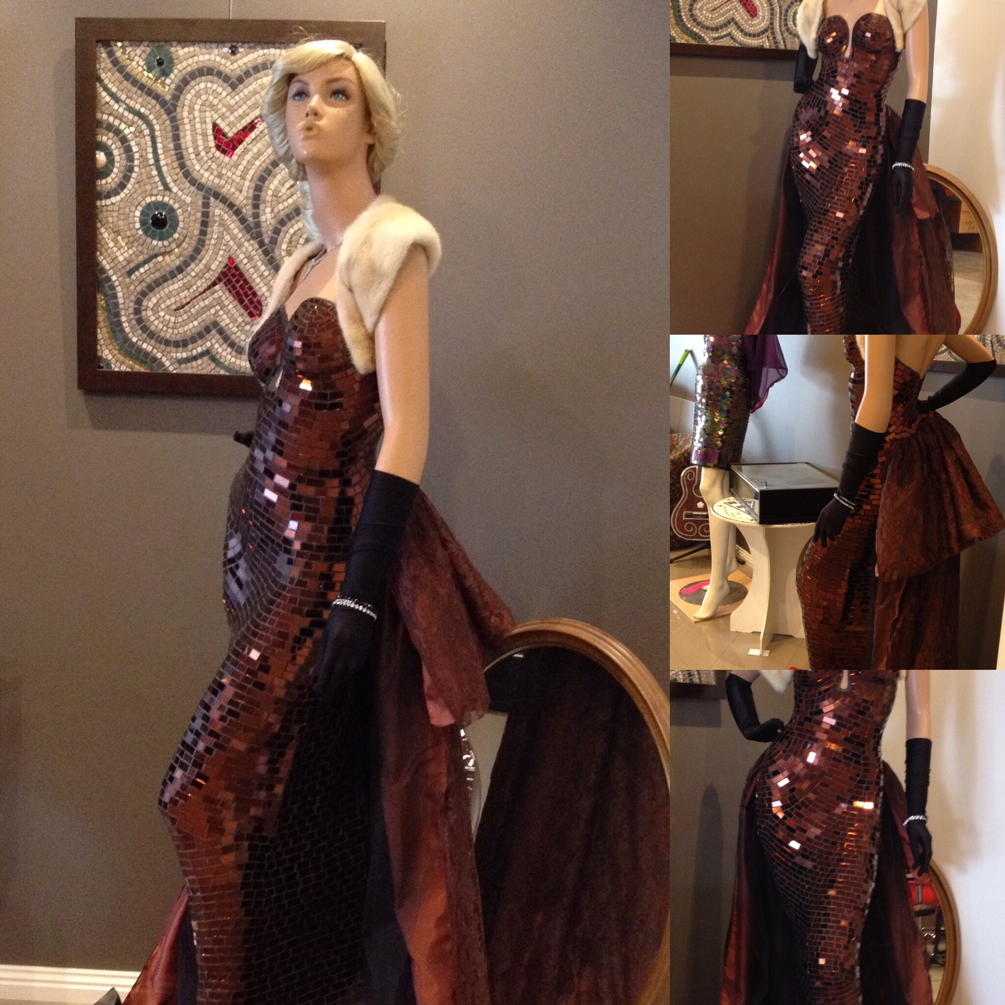 ChocolaArt mosaic sculptured dress $200 donation to CanCure Fundraising 00030
